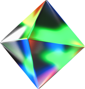 3D Glowing Glass Octahedron