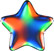 3D Glowing Glass Star